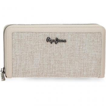 Cartera Maddie de Pepe Jeans para mujer beige con cremallera