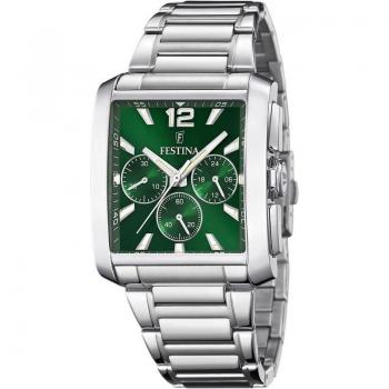 Reloj De Hombre Festina Timeless Chronograph F20635/3 Con Esfera Verde