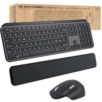 Logitech MX Keys Combo for Business | Gen 2, Tastiera e Mouse Wireless Full Size, con Poggiapolsi, Bluetooth , Logi Bolt, Clic Silenziosi, Windows/Mac/Chrome/Linux, Italiano QWERTY