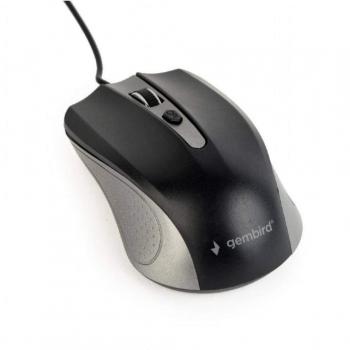 Gembird Mouse Cablato Nero e Argento