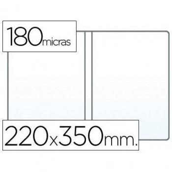 Funda portadocumento cuarto doble 180 micras pvc transparente 220x350mm