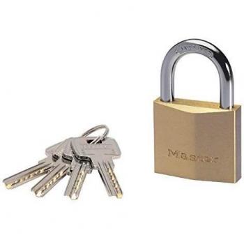 Master Lock 2950EURD Lucchetto a Chiavi con Corpo Spesso in Ottone Massiccio, Oro, 8.1 x 5 x 1.7 cm