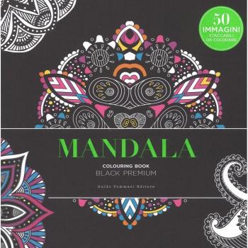 Mandala. Black premium. Colouring book antistress