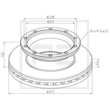 Disco de travão Ennepetal 016.669-00A da Peters