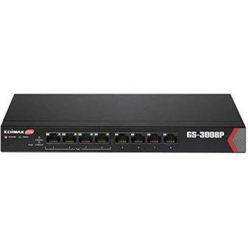 EDiMAX 8P GIGABIT Switch Lungo Raggio con 4 Porte Poe+