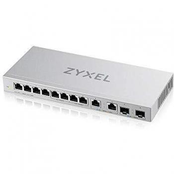 Zyxel Interruttore non gestito Multi-Gig a 12 porte con 2 porte da 2,5 Gb e 2 porte da 10 Gb SFP+ da tavolo e a parete, garanzia di 5 anni [XGS1010-12]