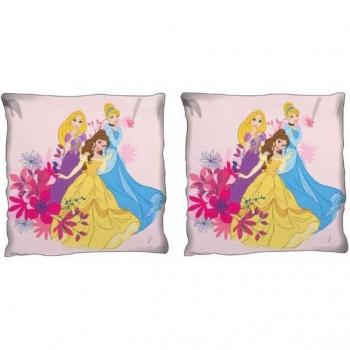 Almohada Princesa Disney con Flores 40cm Rosa