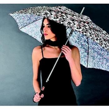 Paraguas Elegancia Femenina Largo Negro Rojo