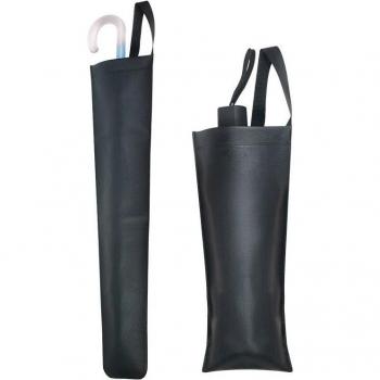 Bolsa de paraguas de cuero PU para coche, impermeable y plegable