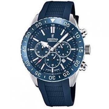 Reloj De Hombre Festina Ceramic F20515/1 Con Esfera Azul