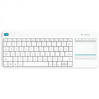 Wireless Touchpad Tastiera Logitech K400 Plus Bianca