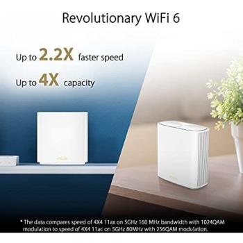 Asus xd6 pack 2 router wireless dual-band 2.4/5 ghz wi-fi 6 4 porte lan rj-45 colore bianco