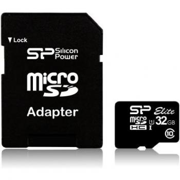 Silicon Power Micro SD 32GB Classe 10 UHS-1 con adattatore SP032GBSTHBU1V10SP