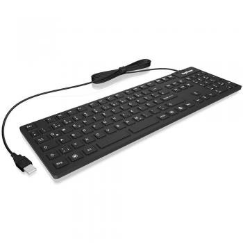 Keysonic KSK-8030 IN Tastiera USB QWERTZ UK Inglese Nera