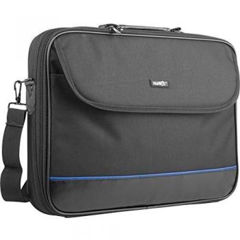Natec NTO-0335 Maletín para Portátil Impala Negro-Azul 15.6'' (Marco Absorbente de Choques Rígido)