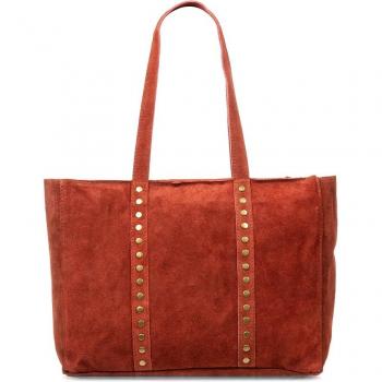 Bolso Alonte de piel auténtica Tierra