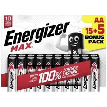 Pilas Energizer Max AA 20 unidades + 5 gratis