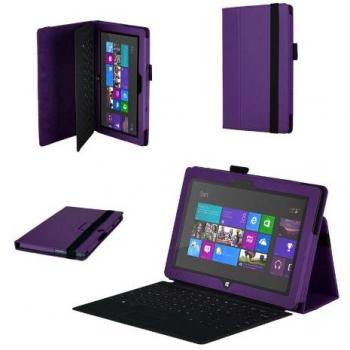 DURAGADGET Funda Morada De Cuero Sintético Con Soporte Integrado Diseñado Para El Microsoft Surface Tablet 10.6 Pulgadas (Con Windows RT 32GB, 64GB)