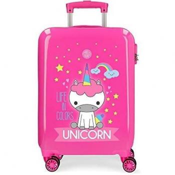 Roll Road Little Me Maleta de Cabina Rosa 38x55x20 cms Rígida ABS Cierre combinación 34L 2,5Kgs 4 Ruedas Dobles Equipaje de Mano