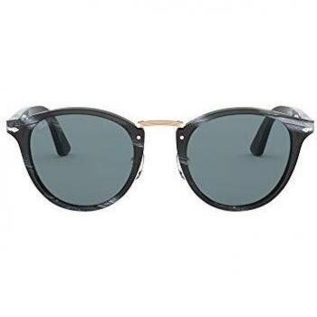 Persol 0PO3108S Gafas, Cuerno Negro/Azul, 49 para Hombre