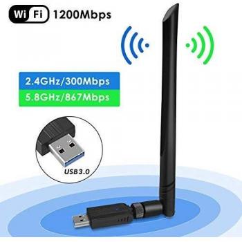 Colourstone Adattatore Antenna WiFi USB 1200Mbps Dual Band