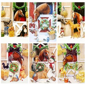 Bordado de diamantes 5D Navidad caballo