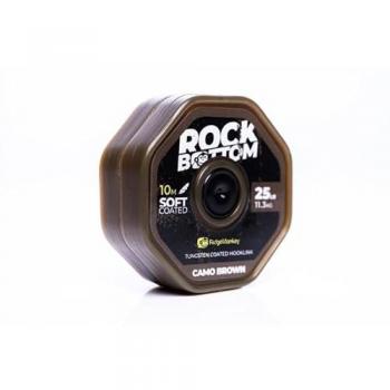 Ridgemonkey Conexión Rock Bottom Camo Marrón Tungsteno 25lb Hooklink Suave para bajos de línea carpintería