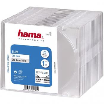 Custodia Slim per CD Hama, 25 pezzi, Trasparente
