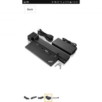 Lenovo Docking Station TP WORKSTATION DOCK-UK ThinkPad Nero 6 Porte Certificazione CE/UL/FCC