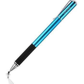 Mixoo 2 in 1 Penna Touch Pennino Tablet Penna per iPad Tablet Punta Fine Universale con 2 Punte a Disco e 1 Punta in Fibra Stilo per iPad, iPhone, Smartphone, Touchscreen e Tablet (Blu)