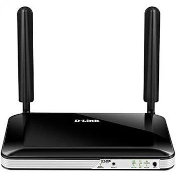 D-Link DWR-921 Router 4G LTE, Wireless N300, WiFi (802.11b, 802.11g, 802.11n), 4 Porte LAN Fast Ethernet, SIM Card Slot Integrato, 2 Antenne Esterne, Nero