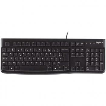 Tastiera Logitech K120 con cavo per Windows, layout francese AZERTY, colore nero