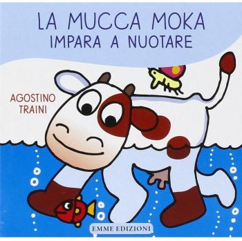La mucca Moka impara a nuotare
