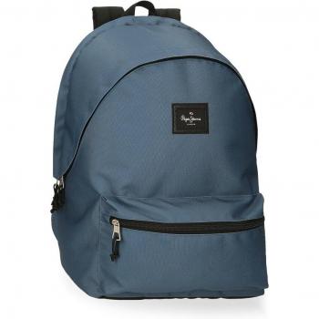 Mochila Pepe Jeans Azul Denim con Dos Compartimentos para Portátil