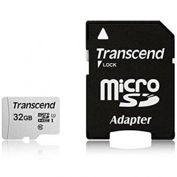 Transcend 32 GB microSDXC 300S Memory Card with Adapter (TS32GUSD300S-A)