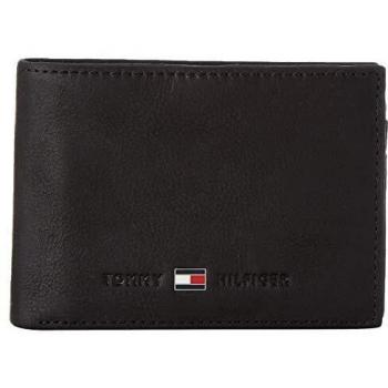 Tommy Hilfiger Billetera Hombre Johnson Mini Cc Flap Coin Pocket de Cuero, Negro (Black), Onesize