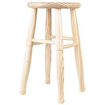 Taburetes Redondos con Reposapies de Madera, Diseño Nórdico