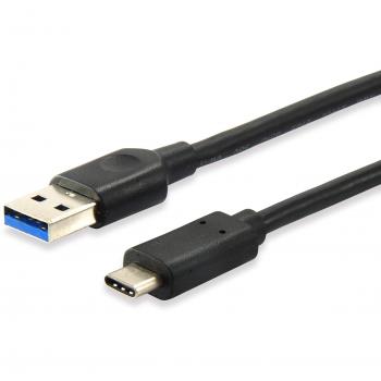 Equipped USB-C to USB-C cable, black, 1 meter (USB 3.1 Gen 2, Type-A, Type-C, Male/Male, Right Angle, Right Angle)
