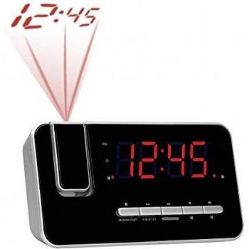 Denver CRP-618 Radio Despertador (Despertador, PLL Radio FM, Pantalla de 3,0 cm, proyección, Negro) (Importado)