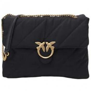 Bolso Pinko Love Puff Extra en Oro Negro