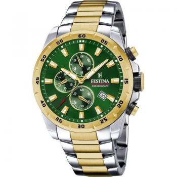 Reloj Festina F20562/3 Verde Correa De Acero, Hombre