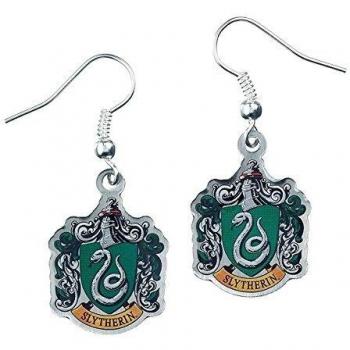 Pendientes Slytherin Crest en Plata Bañada