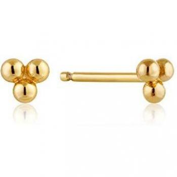 Pendientes Ania Haie de Triple Bola en Plata Ley 925m Chapados en Oro 14k