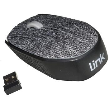 Mouse Wireless Link in Tessuto Grigio con Risoluzione di 1000 DPI e Ricevitore USB Integrato