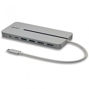 LINDY DST-Mx DUO, MINI DOCKING STATION PER LAPTOP/MACBOOK USB-C CON SUPPORTO 4K SU DOPPIO DISPLAY