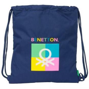 Bolsa Mochila con Cuerdas Benetton Cool Azul marino 35 x 40 x 1 cm