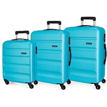 Roll Road Flex Juego de Maletas Azul 55/65/75 cms Rígida ABS Cierre combinación 182L 4 Ruedas Equipaje de Mano