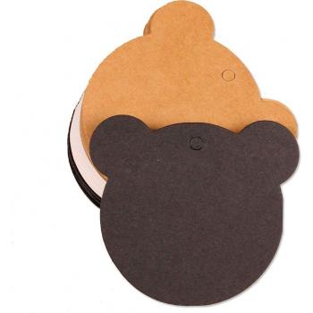 Etiquetas de papel kraft cabeza de oso 100 Uds