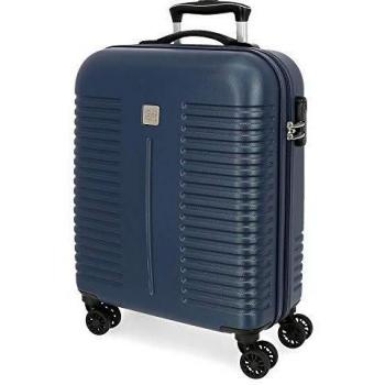 Roll Road India Maleta de Cabina Azul 40x55x20 cms Rígida ABS Cierre combinación 37L 2,5Kgs 4 Ruedas Dobles Equipaje de Mano