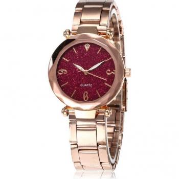 Reloj de Cuarzo Clásico para Mujer con Pulsera de Metal y Cristales